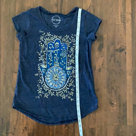 Lucky Brand blue and Gold Henna Tee EUC Si… - Picture 4 of 10